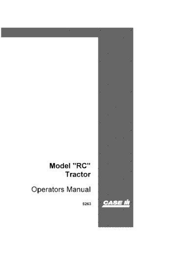 Case IH Tractor RC Operator’s Manual 5263