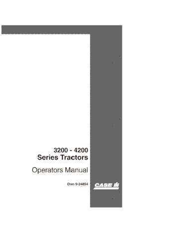 Operator’s Manual-Case IH Tractor 3200 – 4200 Series 9-24854