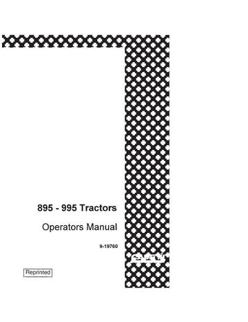 Operator’s Manual-Case IH Tractor 895 995 9-19760
