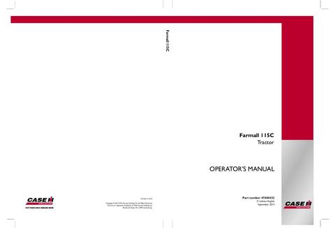 Operator’s Manual-Case IH Tractor Farmall 115C 47604432