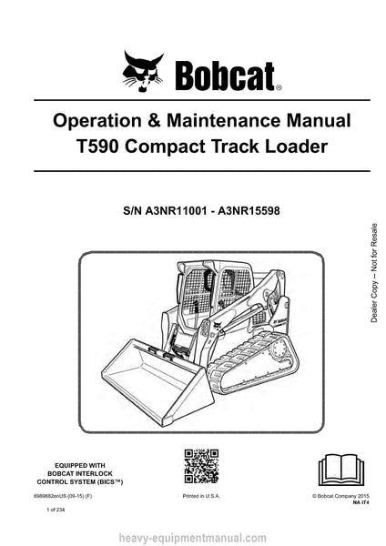 Bobcat T590 Compact Track Loader Operation & Maintenance PDF Manual