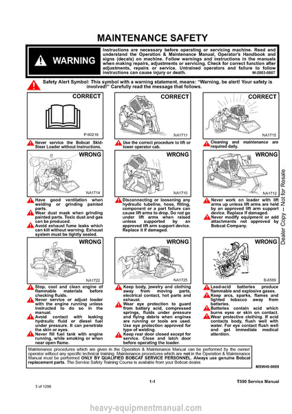 Bobcat T590 Compact Track Loader Service PDF Manual