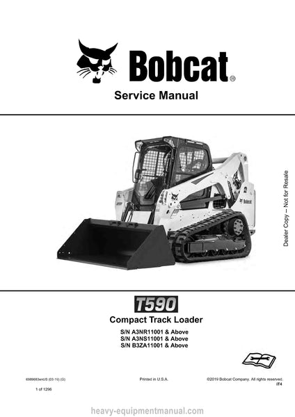 Bobcat T590 Compact Track Loader Service PDF Manual