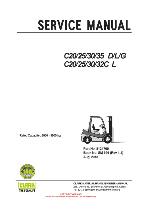 Clark SM-996 Forklift Service Repair Manual Pdf