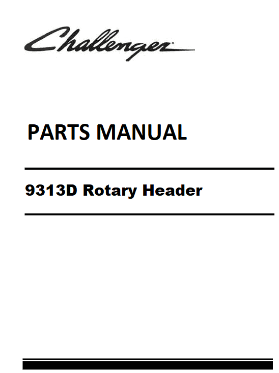 Download Challenger 9313D Rotary Header Parts Manual