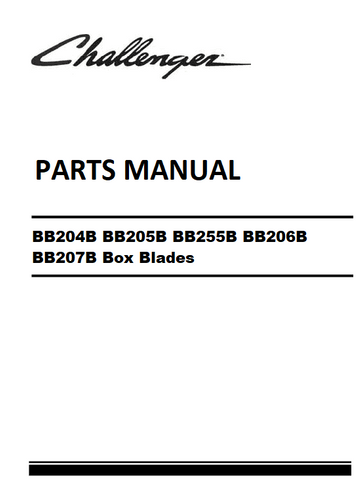 Download Challenger BB204B BB205B BB255B BB206B BB207B Box Blades Parts Manual