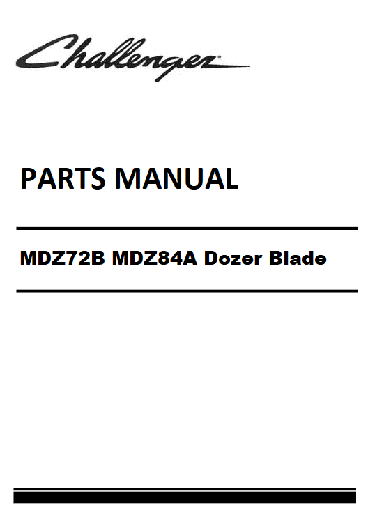 Download Challenger MDZ72B MDZ84A Dozer Blade Parts Manual