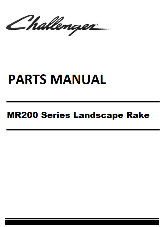 Download Challenger MR200 Series Landscape Rake Parts Manual