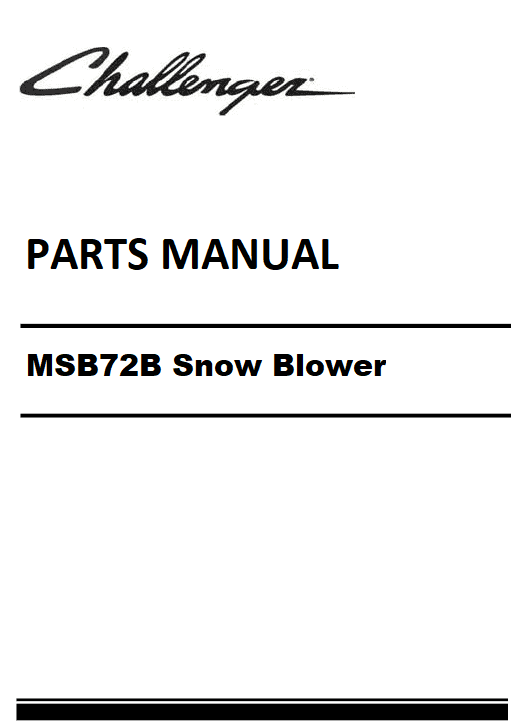 Download Challenger MSB72B Snow Blower Parts Manual