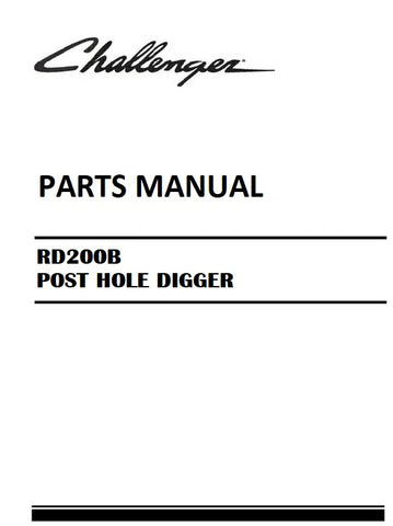 Download Challenger RD200B POST HOLE DIGGER Parts Manual