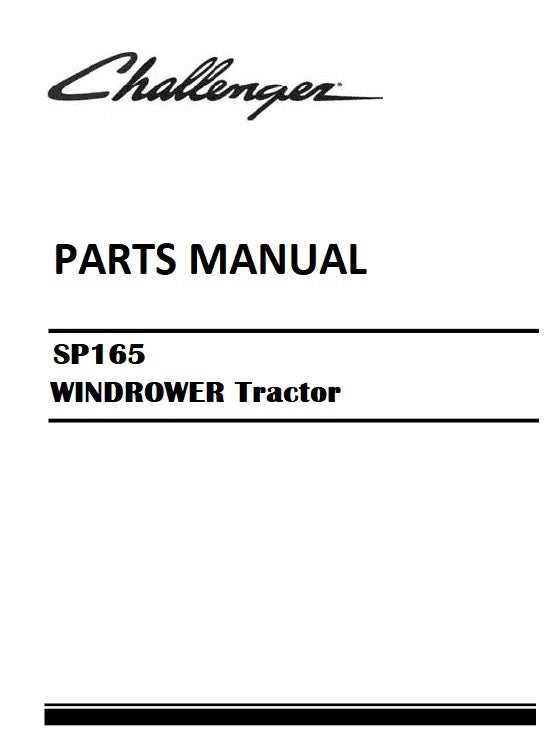 Download Challenger SP165 WINDROWER Tractor Parts Manual