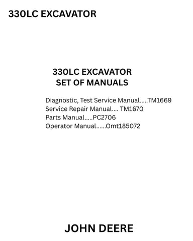 JOHN DEERE 330LC EXCAVATOR COMPLETE SET OF MANUALS