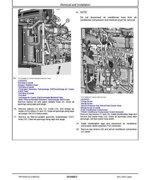 John Deere 544L (SN. from F693054) 4WD Loader Service Repair Manual TM14345X19