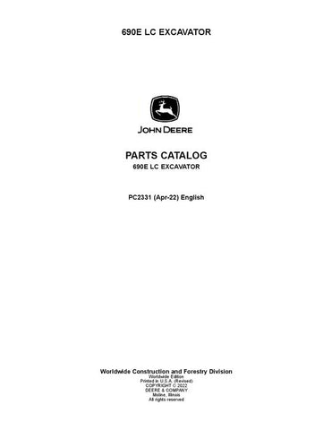 John Deere 690ELC E Series Excavator Parts Manual PC2331