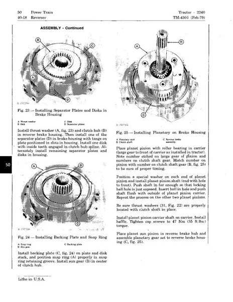 John Deere 2240 Utility Tractor Technical Service Repair Manual TM4301