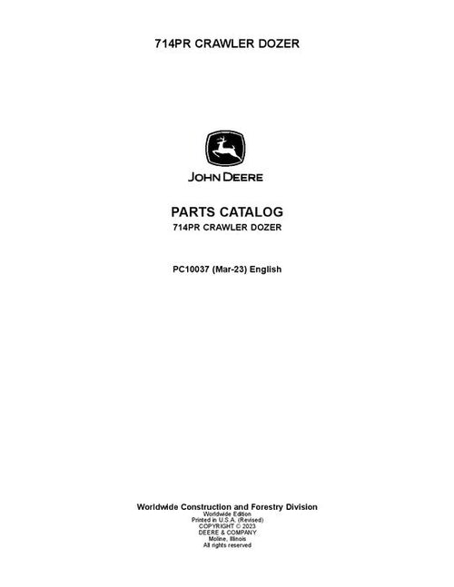 Pdf PC10037 John Deere PR714 Crawler Parts Manual