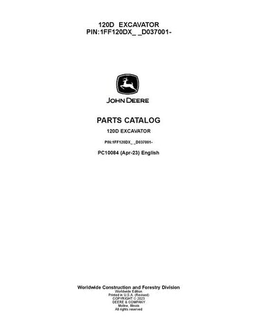 PC10084 - John Deere 120D D Series Excavator Parts Manual