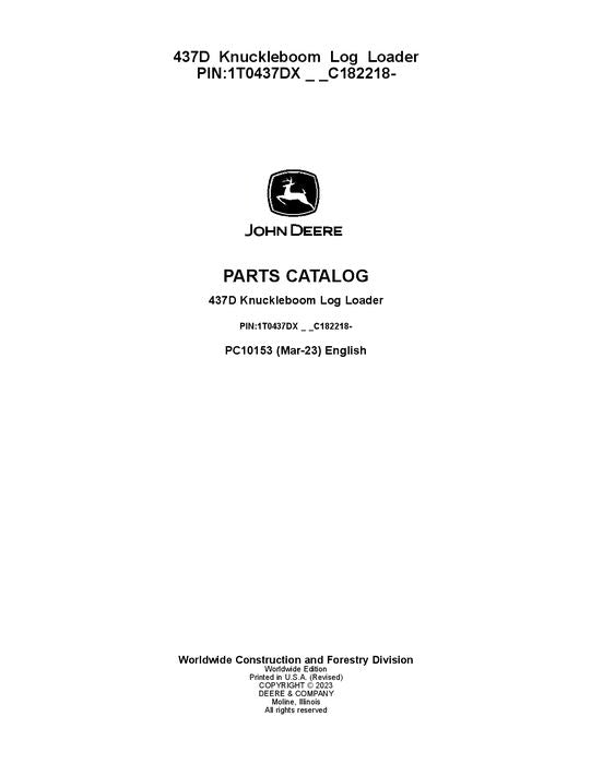 Pdf PC10153 John Deere 437D Knuckleboom Loader Parts Manual