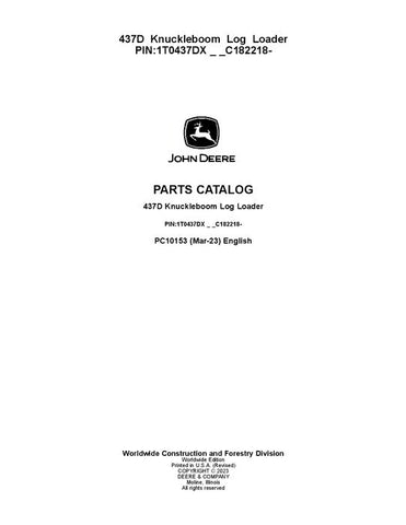 Pdf PC10153 John Deere 437D Knuckleboom Loader Parts Manual