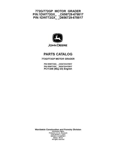 PC11248 - John Deere 772G 772GP G Series Graders Parts Manual