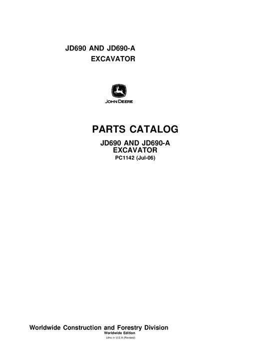 PC1142 - John Deere 690 690A Excavator Parts Manual