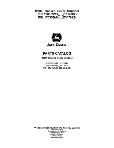 Pdf PC15176 John Deere 959M Tracked Feller Buncher Parts Manual