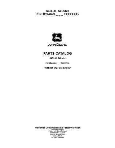 Pdf PC15224 John Deere 640L-II Skidder Parts Manual