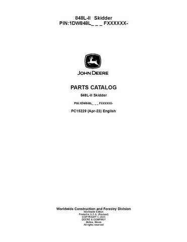 Pdf PC15229 John Deere 848L-II Skidder Parts Manual