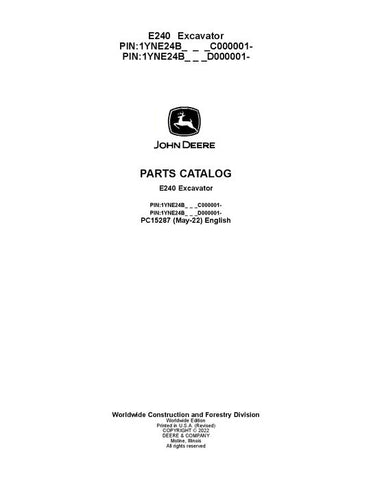 PC15287 - John Deere E240-II Series Excavator Parts Manual