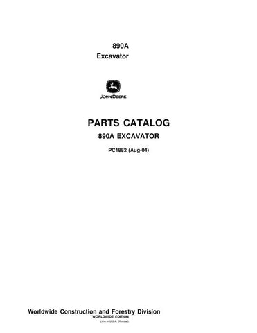 PC1882 - John Deere 890A Excavator Parts Manual