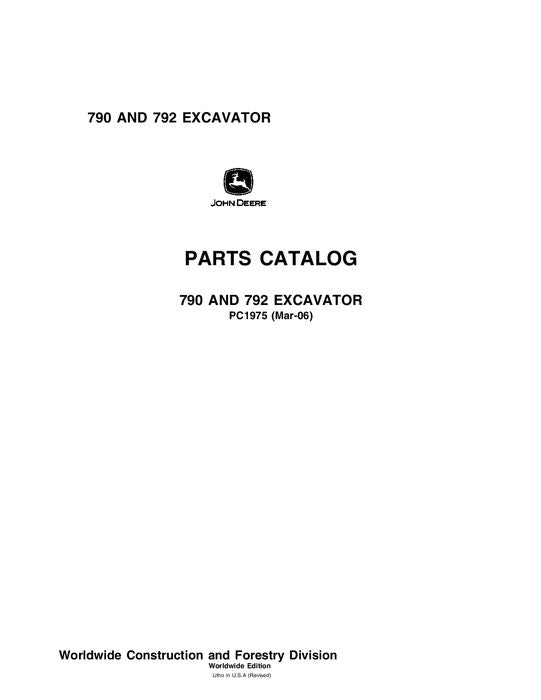 PC1975 - John Deere 790 792 Series Excavator Parts Manual