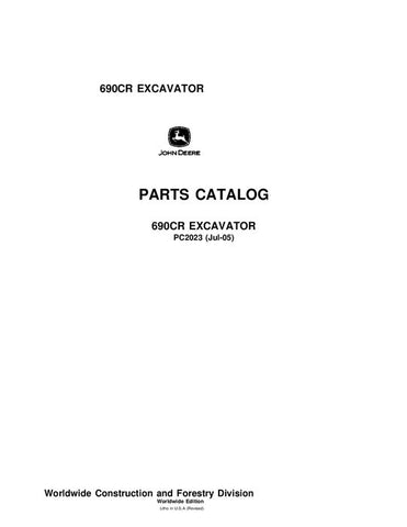 PC2023 - John Deere 690CR C Excavator Parts Manual