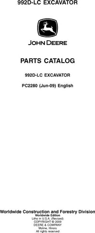 PC2280 - John Deere 992DLC Excavator Parts Manual