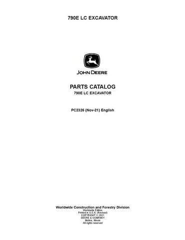 PC2326 - John Deere 790ELC E Series Excavator Parts Manual