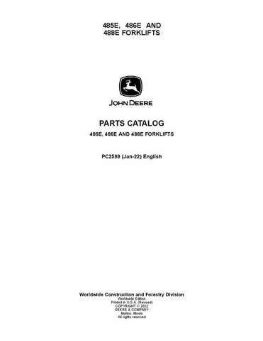 PC2599 - John Deere 485E 486E 488E E Series Forklifts Parts Manual