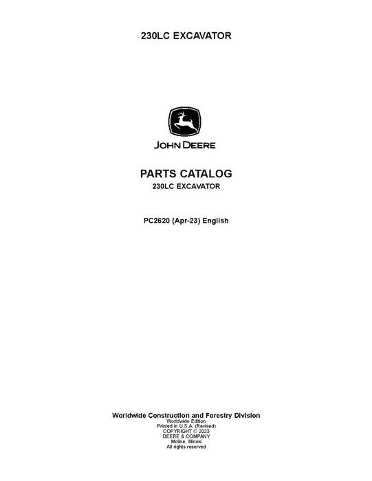 PC2620 - John Deere 230LC C Series Excavator Parts Manual