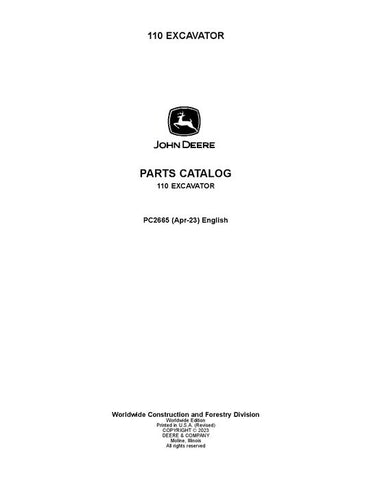 PC2665 - John Deere 110 Series Excavator Parts Manual