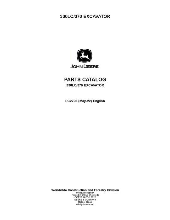 PC2706 - John Deere 330LC 370 Series Excavator Parts Manual