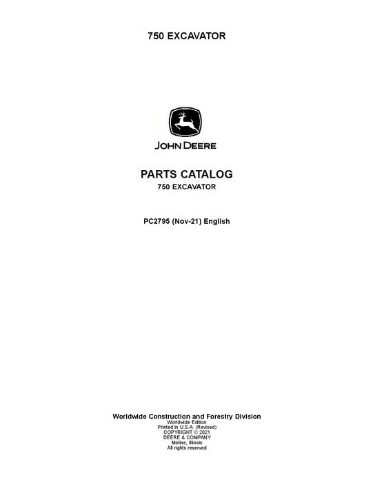 PC2795 - John Deere 750 Excavator Parts Manual