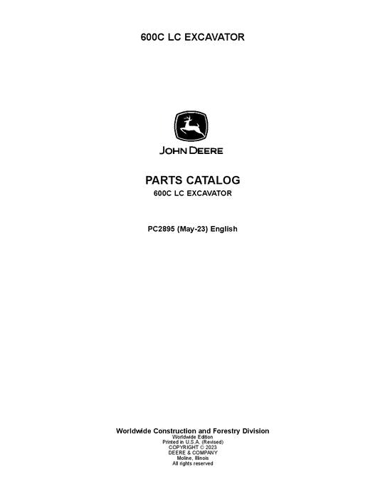 PC2895 - John Deere 600CLC C Series Excavator Parts Manual