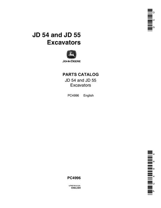 PC4996 - John Deere 54 55 Excavator Parts Manual