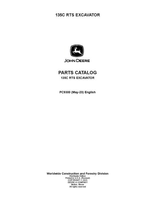 PC9300 - John Deere 135C RTS C Series Excavator Parts Manual