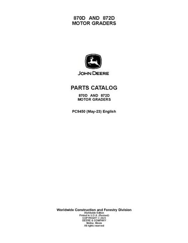 PC9450 - John Deere 870D 872D D Series Motor Graders Parts Manual