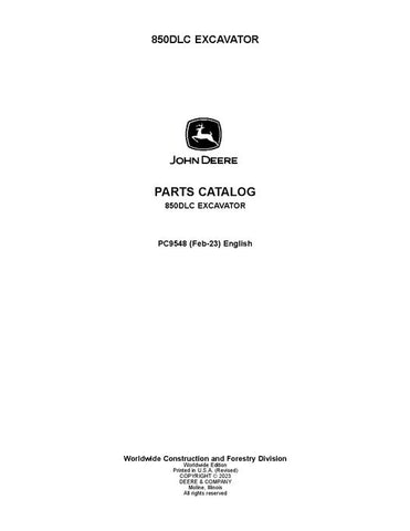 PC9548 - John Deere 850DLC D Series Excavator Parts Manual