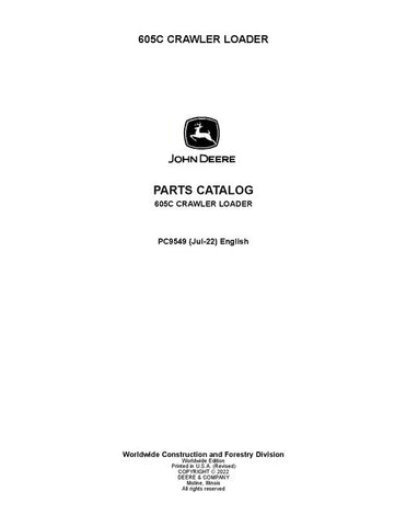 Pdf PC9549 John Deere 605C Crawler Parts Manual