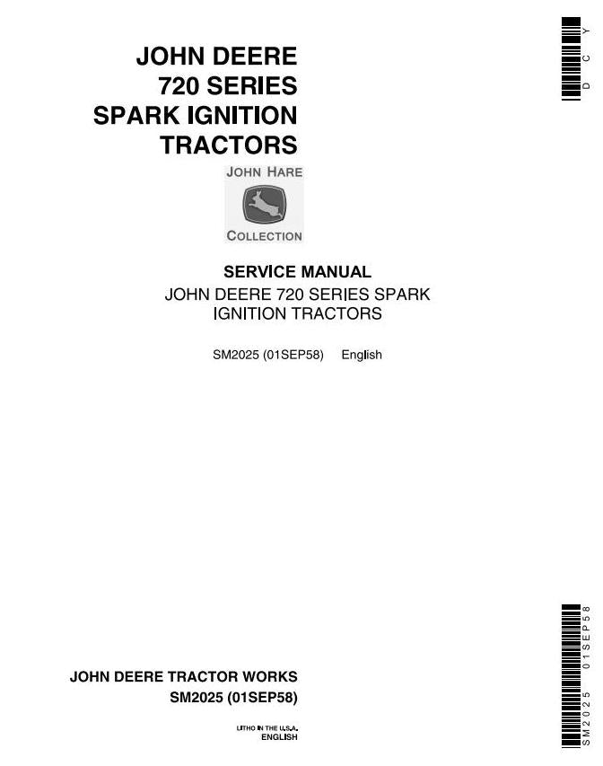 Pdf SM2025 John Deere 70, 720 & 730 Gas Tractor Repair Service Manual