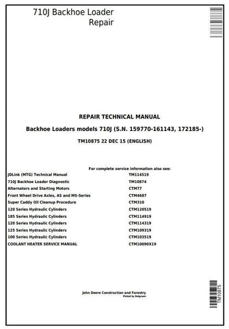 PDF TM10133 John Deere 710J Backhoe Loader (S.N. -159769) Diagnostic & Test Service Manual