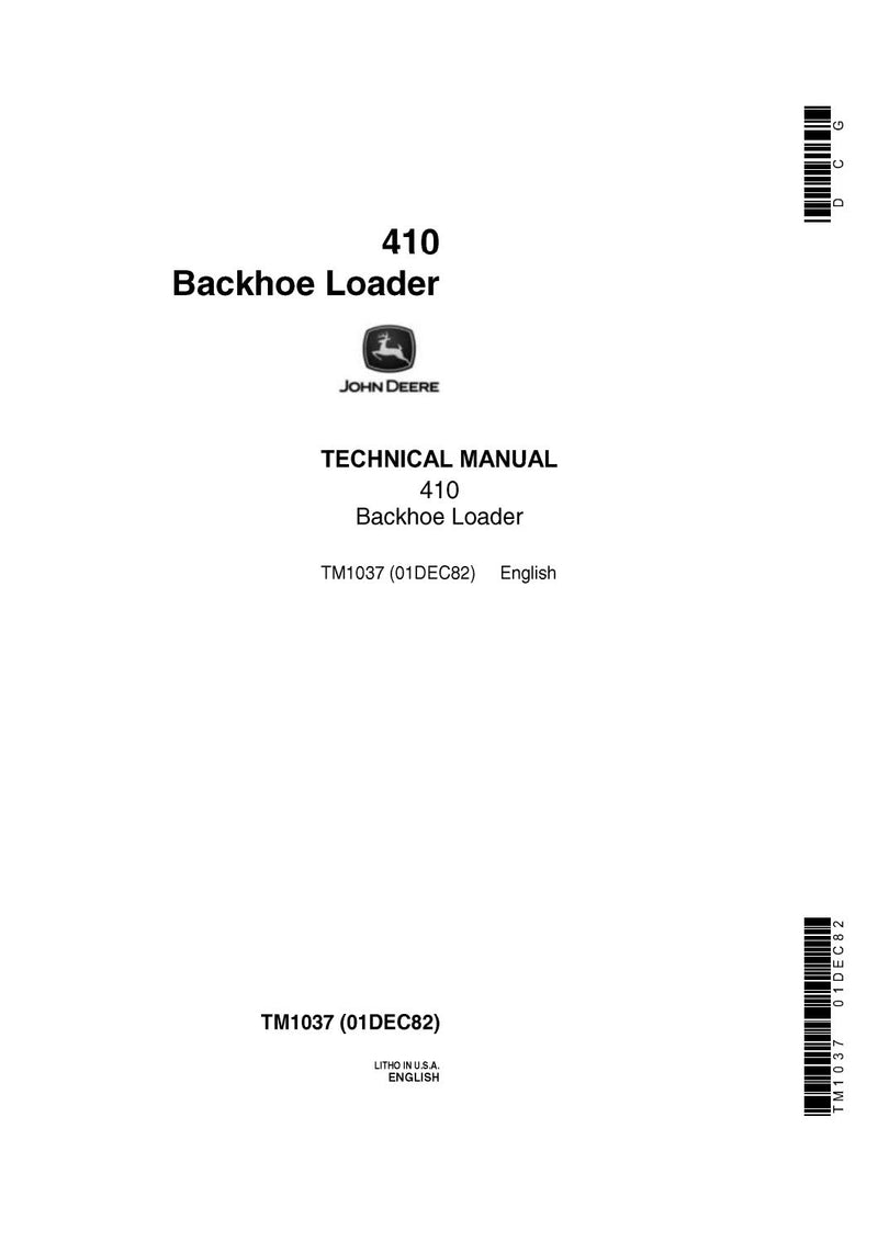 Pdf TM1037 John Deere 410 Backhoe Loader Service Technical Manual