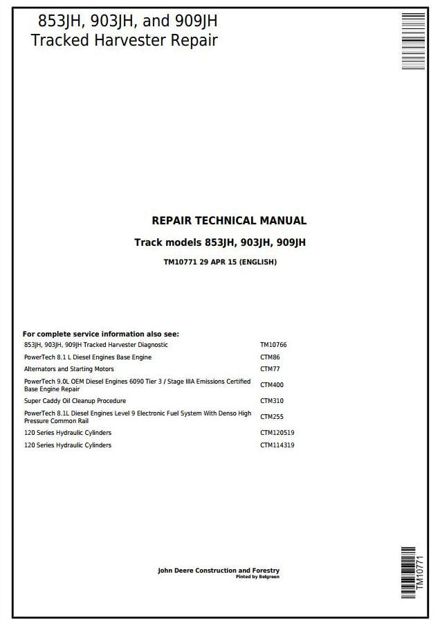 Pdf TM10521 John Deere 703JH 753JH 759JH Track Harvester Diagnostic & Test Service Manual