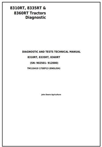 PDF TM110419 John Deere 8310RT 8335RT 8360RT Tractor Diagnostic and Test Service Manual